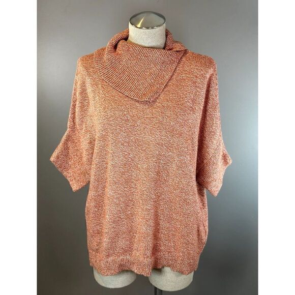 Cabi #3011 Foldover Pullover Sweater in Turmeric Fleck Size S - Picture 2 of 6